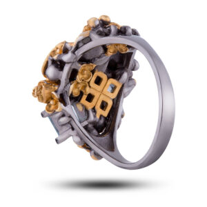 Кольцо серебряное «Шарм», камни жемчуг, топаз, размер 18,5
