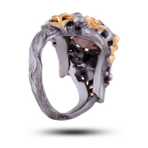 Кольцо серебряное «Каприз», камень раухтопаз, размер 18