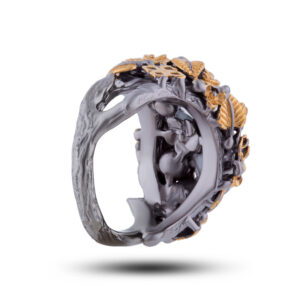 Кольцо серебряное «Дуэт», камень топаз, размер 18,5