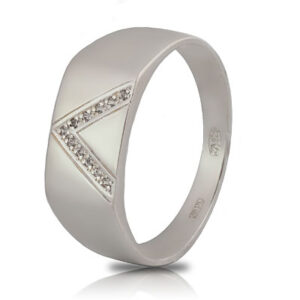 Мужское кольцо Камень фианит, оправа серебро, 925 проба