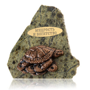 Магнит на холодильник черепаха «Мудрость и богатство», камень змеевик, 75 мм