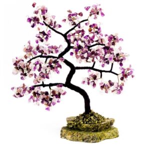 Дерево «Японская сакура», из камней аметист, розовый кварц, 180 мм