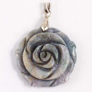 Кулон «Роза» из камня яшма, 50 мм
