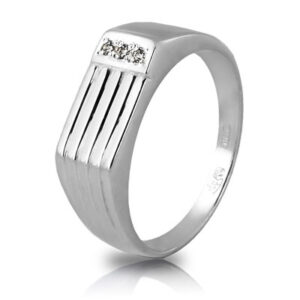 Кольцо серебряное для мужчин, камень фианит, размер 21