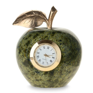 Часы «Яблоко среднее» из камня змеевик