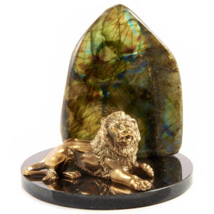 Фигурка «Лев», камень лабрадорит, 114 мм