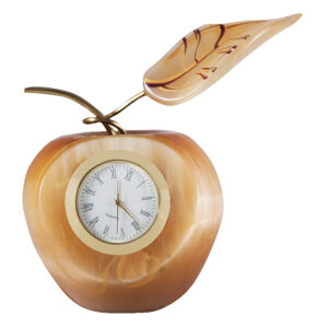Часы из камня “Яблоко” Драгоценный камень селенит