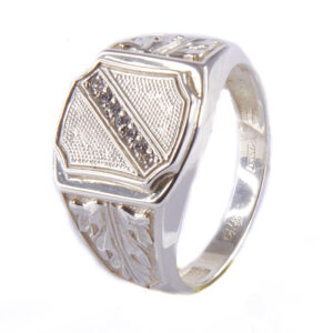 Мужское кольцо с камнем Драгоценный камень фианит Оправа серебро