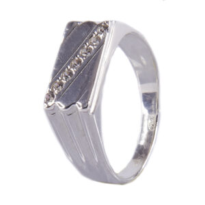 Мужское кольцо с камнем Драгоценный камень фианит Оправа серебро