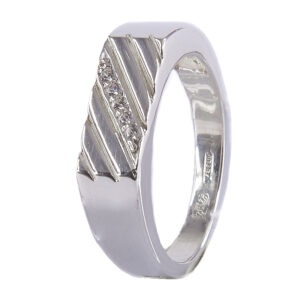 Мужское кольцо с натуральным камнем Драгоценный камень фианит Оправа серебро