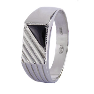 Мужское кольцо из серебра с камнем агат