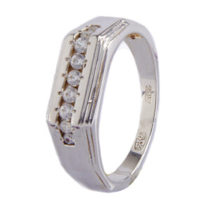 Мужское кольцо с камнем фианит, размер 21