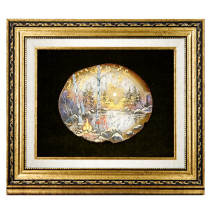 Картина на срезе агата “Закат” Драгоценный камень агат, сердолик Ручная работа