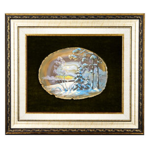 Картина на срезе агата «Зимний пейзаж», 30 см