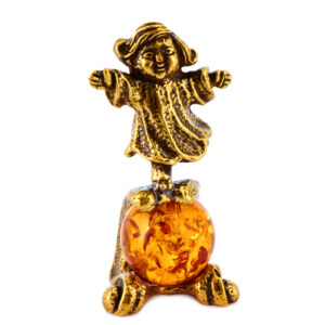 Фигурка из натурального камня “Дева” Драгоценный камень янтарь Литье бронза