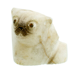 Фигурка из камня «Мопс» Драгоценный камень ангидрит