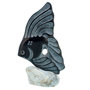 Фигурка «Рыбка Тай», камни талькохлорит, голубой ангидрит, 150 мм