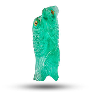 Глиптика фигурка “Рыбка” Камень изумруд