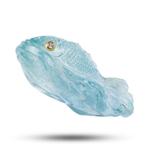 Глиптика фигурка из камня аквамарин “Рыбка”