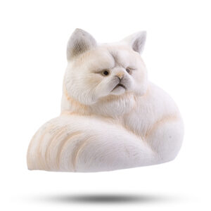 Фигурка “Белый кот” Камень ангидрит