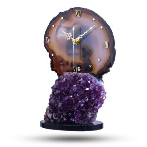 Часы из камня аметист