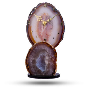 Часы из камня агат жеода, 31 см