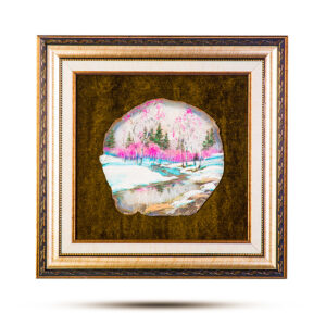 Картина на срезе агата «Розовая дымка»