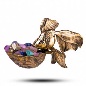Фигурка «Золотая рыбка», камень празиолит, 50 мм
