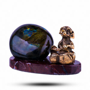 Фигурка «Пес и ботинок», камень лабрадор, 60 мм