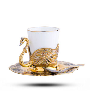 Кофейный набор “Лебедь” Златоустовская гравюра
