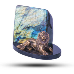 Фигурка «Лев», камень лабрадорит, 150 мм