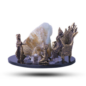 Фигурка «Снежная королева», камень горный хрусталь с бронзой, 110 мм