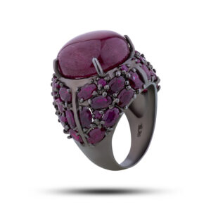 Кольцо серебряное с рубином, размер 18