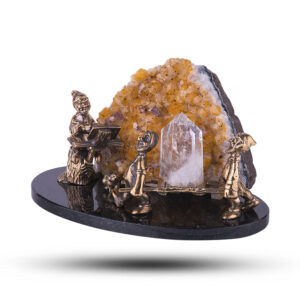 Фигурка «Гномы», камни горный хрусталь, цитрин, 110 мм