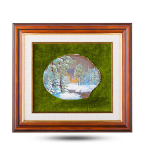 Картина «Зимний пейзаж» из камня агат