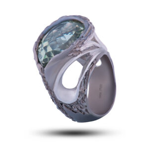 Кольцо серебряное «Феерия», камень празиолит, размер 17,5