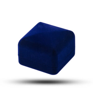 Футляр для кольца бархат, синий, 60 мм