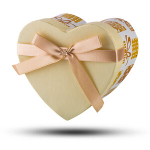 Подарочная упаковка “Сердце”, бежевая, 95 мм