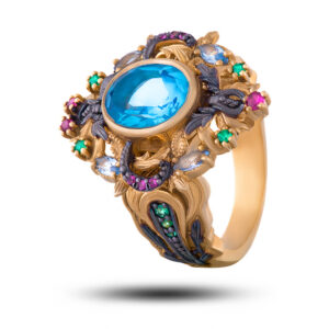 Авторское кольцо “Панагия”, бренд “Denisov & Gems”