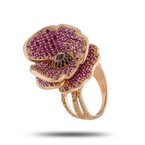 Эксклюзивное кольцо “Маки”, бренд “Denisov & Gems”