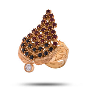 Авторское кольцо “Осенний лист”, бренд “Denisov & Gems”