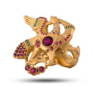 Эксклюзивное авторское кольцо “Жар Птица”, бренд “Denisov & Gems”