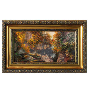 Картина «Осеннее настроение» из камней агат, сердолик, родонит, яшма, 57*36 см