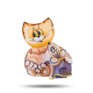 Фигурка из камня Кот с мышкой «Неразлучные друзья»