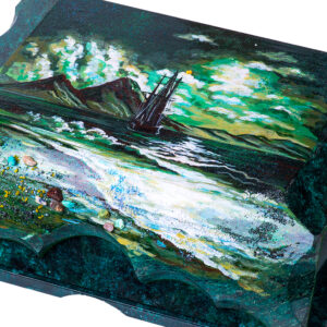 Шкатулка из камня “Корабль у берега”