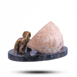 Фигурка «Тигр» из камня агат, основание празиолит, 8 см