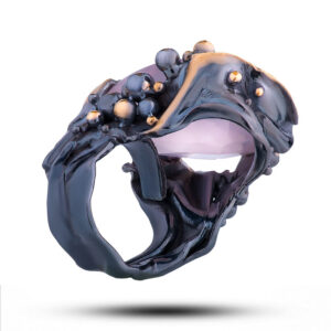 Кольцо серебряное «Нежность», камни розовый кварц, фианит, размер 19,5
