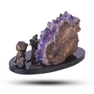Фигурка «Гномы и мыши» из камня аметист, 10 см