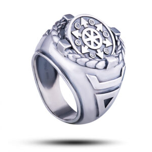 Авторское кольцо “Щит Перуна и Колесо Фортуны”, бренд “Denisov & Gems”