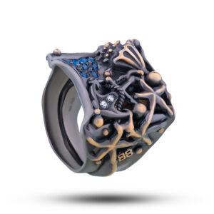 Авторское мужское кольцо “Дары моря”, бренд “Denisov & Gems”